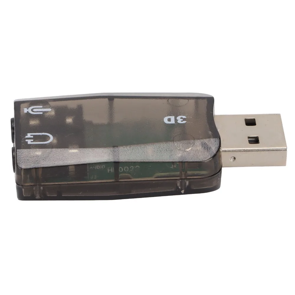 오디오 어댑터 3.5mm 헤드폰 마이크 잭 USB 사운드 카드 플러그 앤 플레이 Windows PC용 가상 5.1 채널 스테레오 사운드 카드