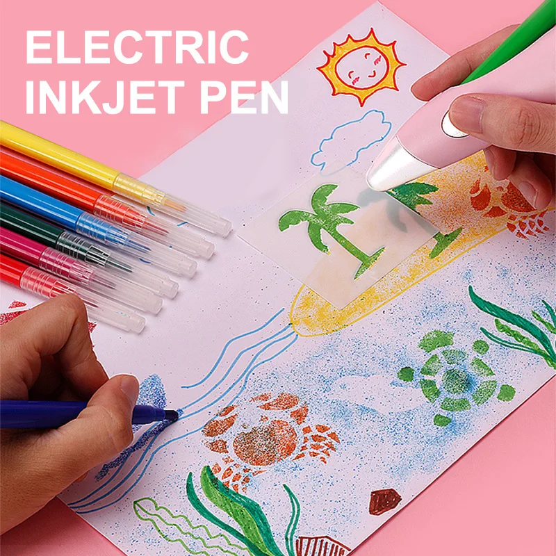 KidsElectricGraffitiPenSetMagicSprayWashableArtPainting