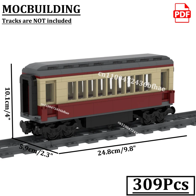 승객 열차 차량 브릭 MOCBUILDING 열차 차량 블록 철도 차량 건설 장난감 선물