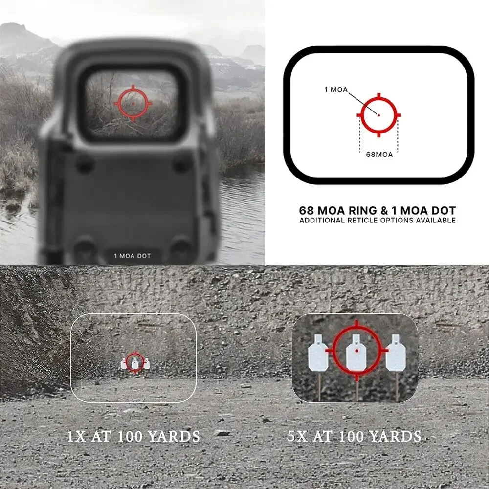 Red Dot Optic Tactical Hunting Riflescope 3X/5X Magnifier Hybrid Sight 558 EXPS3+G45/G43/G33 W/20mm Rail Mounts&Q-D Lever