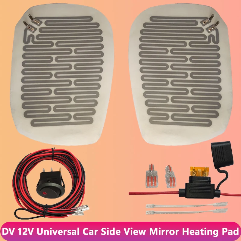 Universal DC12V Car Side Mirror Heating Pad  Rainy/Snowy Season Vehicle Rearview Mirror Heating Quick Remove RainWater/Fog/Frost