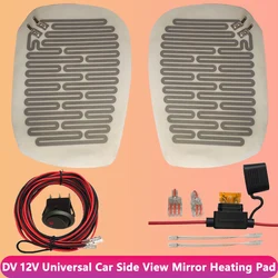 Universal DC12V Car Side Mirror Heating Pad Rainy/Snowy Season Vehicle Rearview Mirror Heating Quick Remove RainWater/Fog/Frost