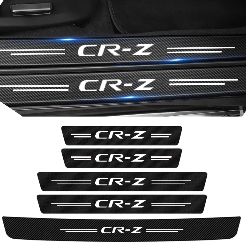 

Наклейка на порог автомобиля, порог, педаль, защитная накладка для Honda CR-Z CRZ, логотип, углеродное волокно, защита порога, бампер, полоски, наклейки