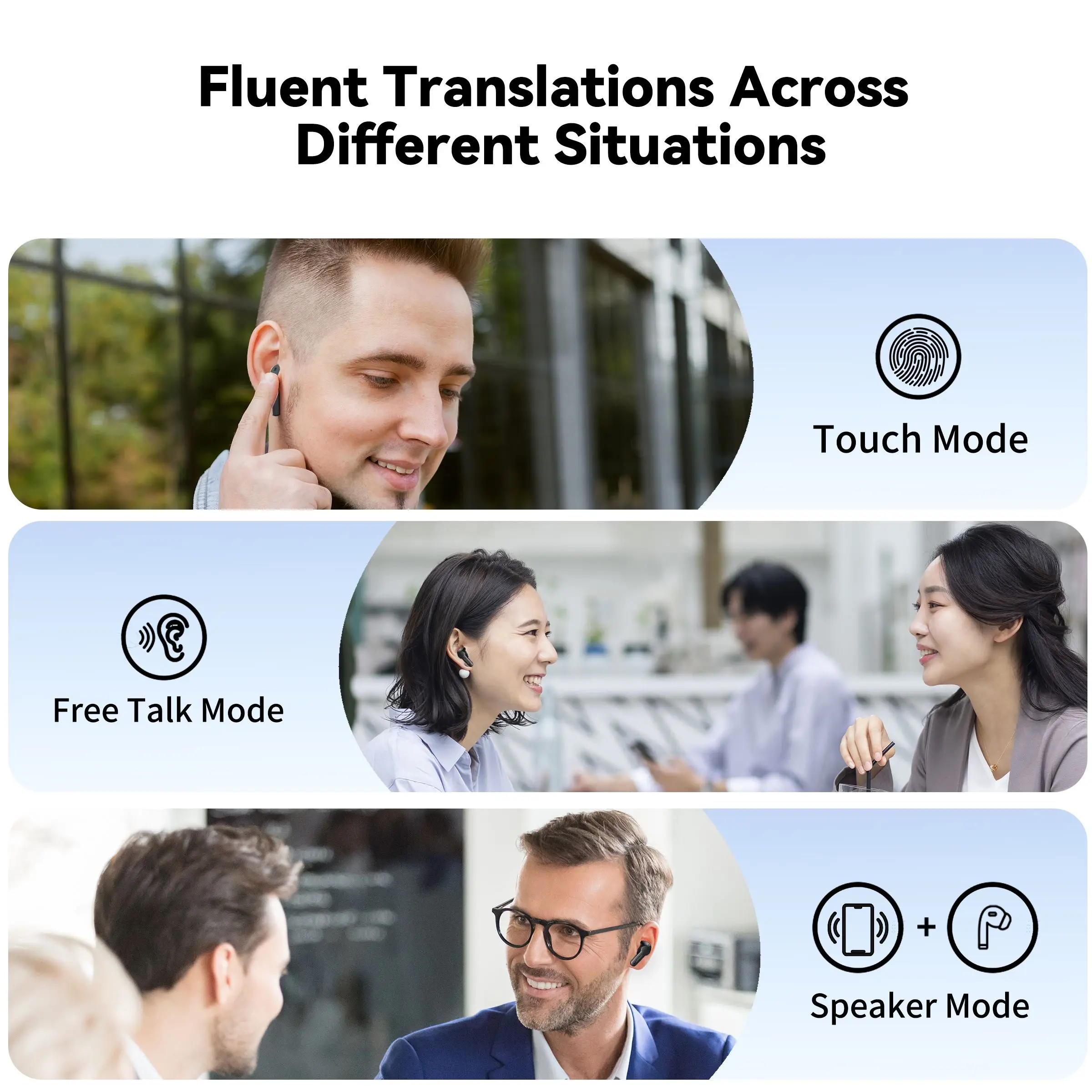 Wooask-M6 Translator Earbuds,Instant Voice Translator Device,144