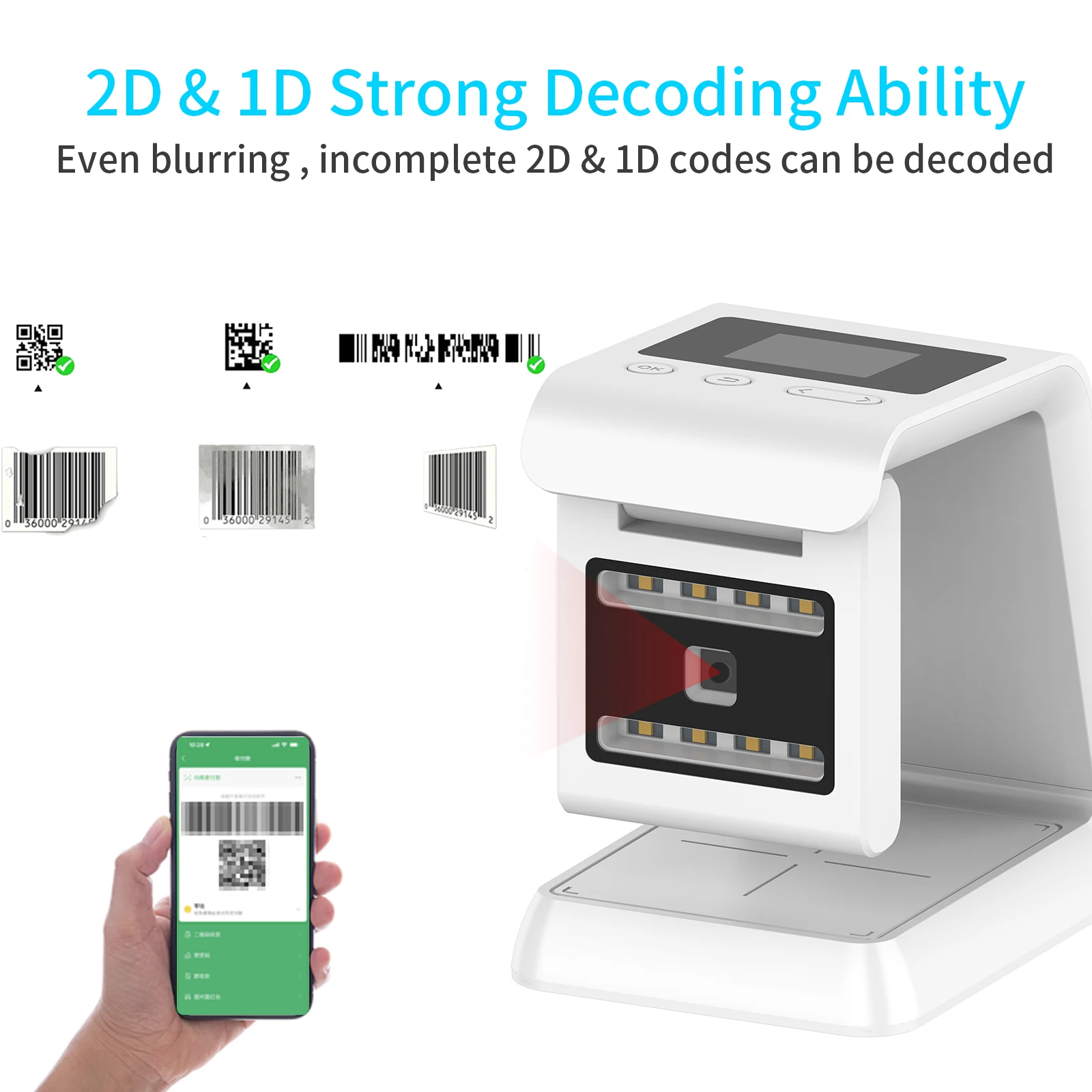 Portable Bluetooth Barcode Scanner for Airport Use &ndash; Scan Passports, IDs, and NFC Documents Efficiently