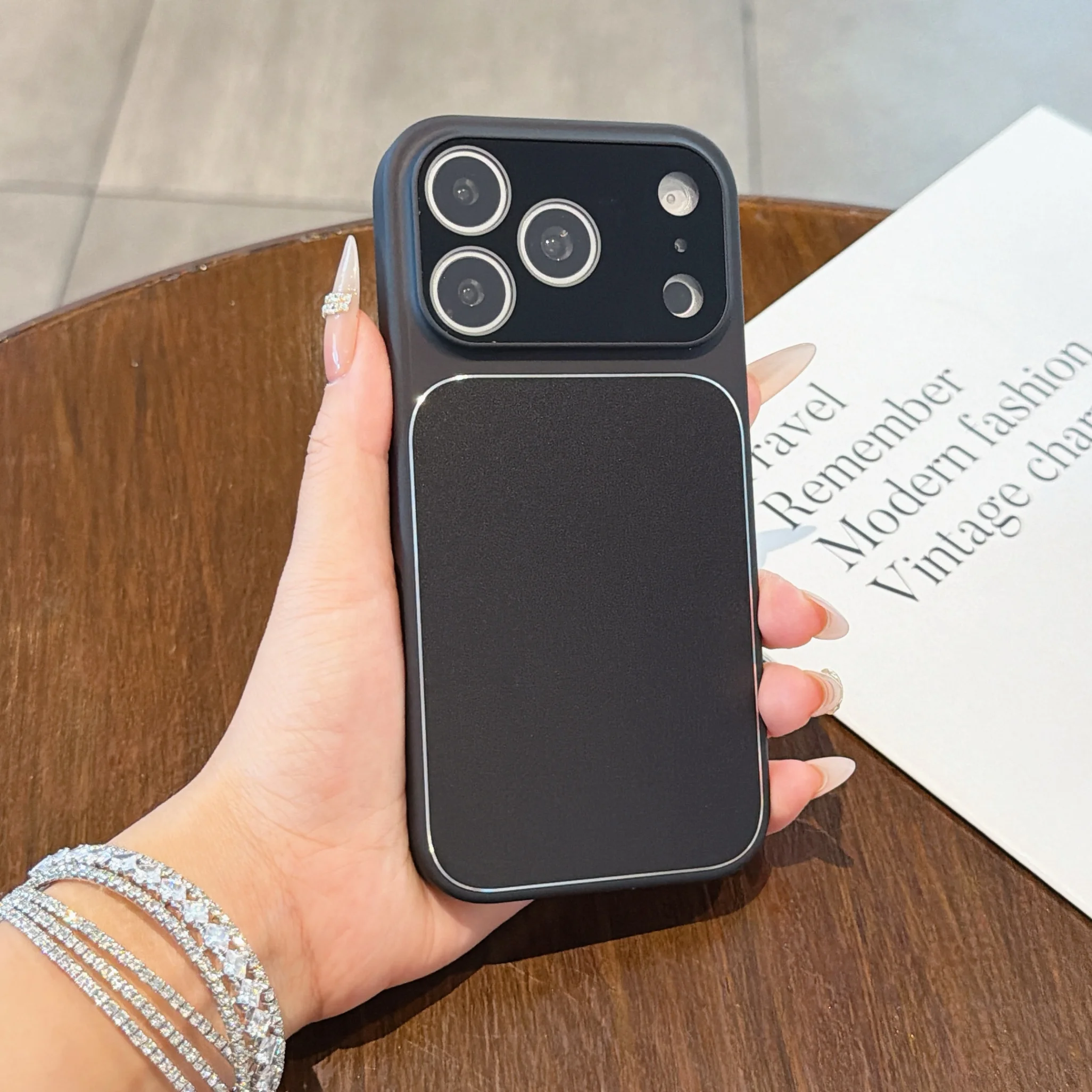 Electroplated Matte Phone Case with Full Camera Lens Protection and Large View Window
