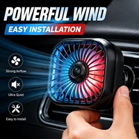 Nouveau mini ventilateur USB pour voiture, 3 vitesses réglables, fixation sur grille d'aération avec lumière colorée, ventilateur de refroidissement automatique, accessoires auto 3