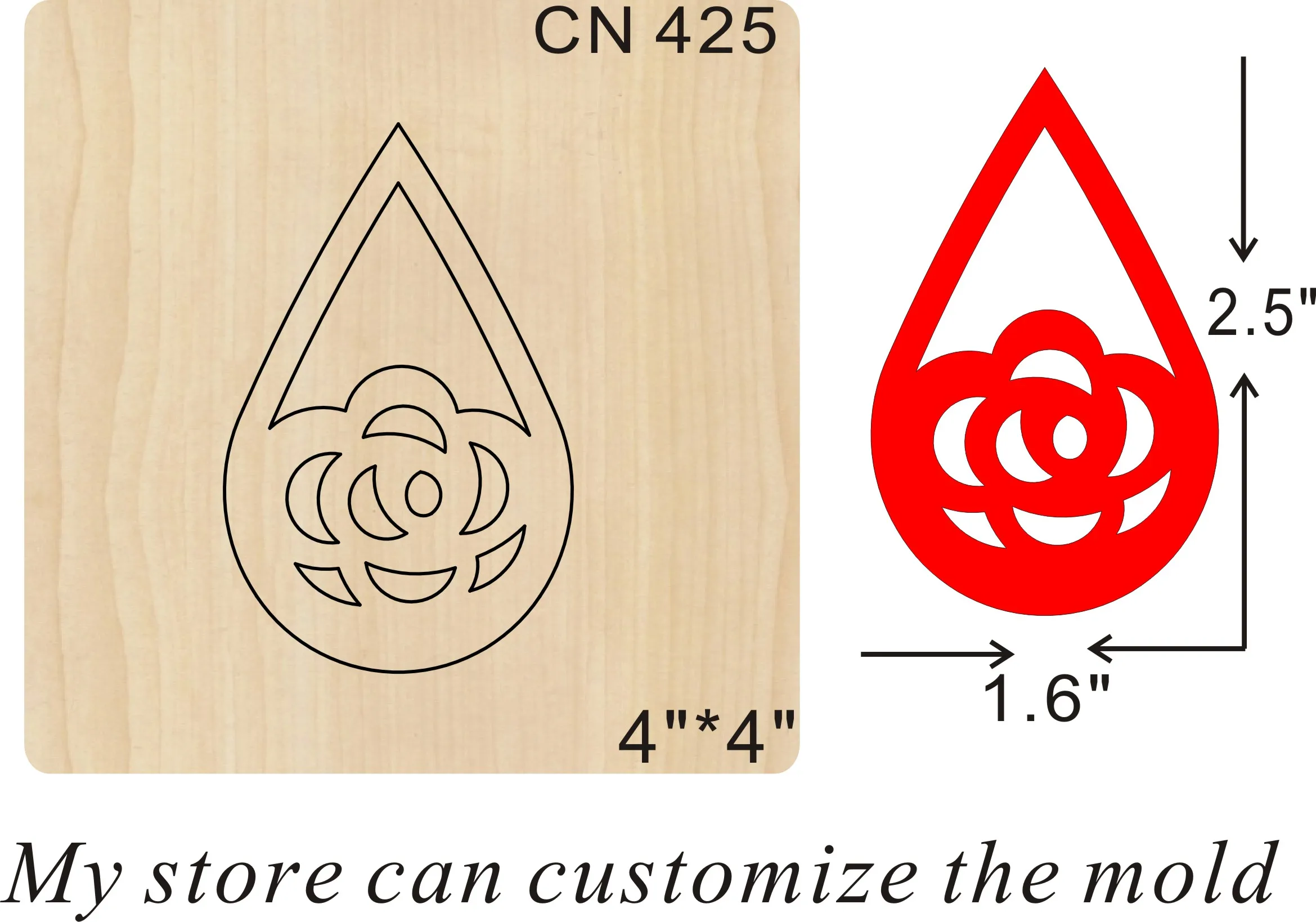 

Деревянный режущий нож для сережек, используется с машиной