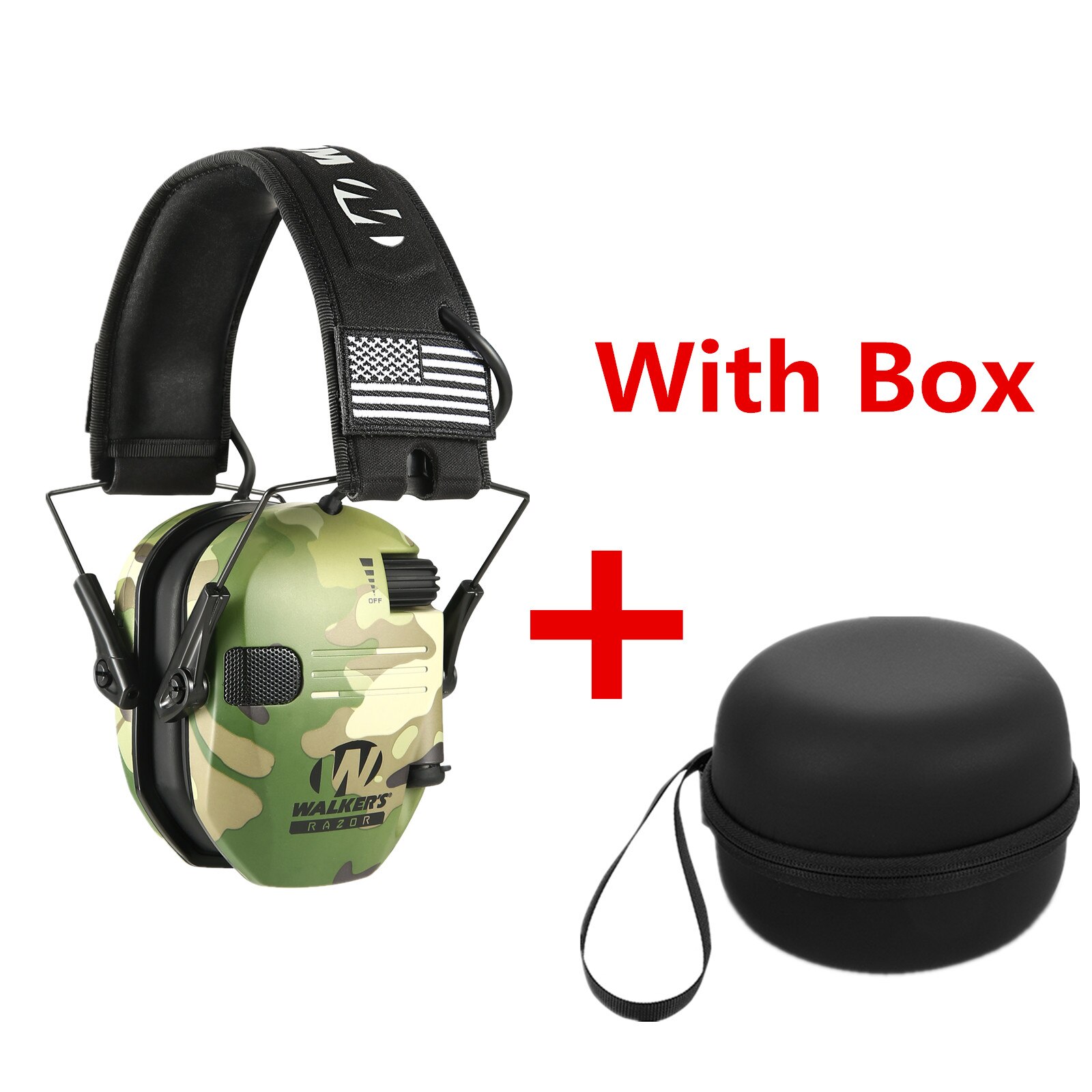 Shooting Hearing Protection Electronic Tactical Headset Noise Cancelling Active Hunting Earmuffs NRR23dB With Bag