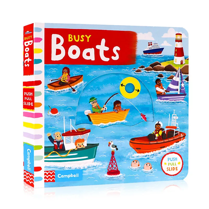 

Milu Original Elish Busy Boats Book Children's Agency Operation Book Board Story Picture