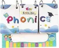 English Phonics Flashcards with 3 Syllable Flips Spelling Flip Cards Kids Educational Learning Toys CVC Sight Words 107 Cards 1