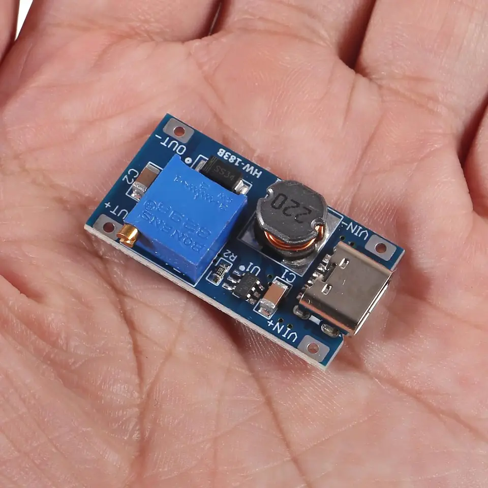 Scheda Elettronica Fai Da Te 5 Moduli Step-up DC-DC Booster XL6009 - Ingresso 2-24V, Uscita Regolabile 5-28V, Corrente Max 2A Modulo Step-up - Foto 7