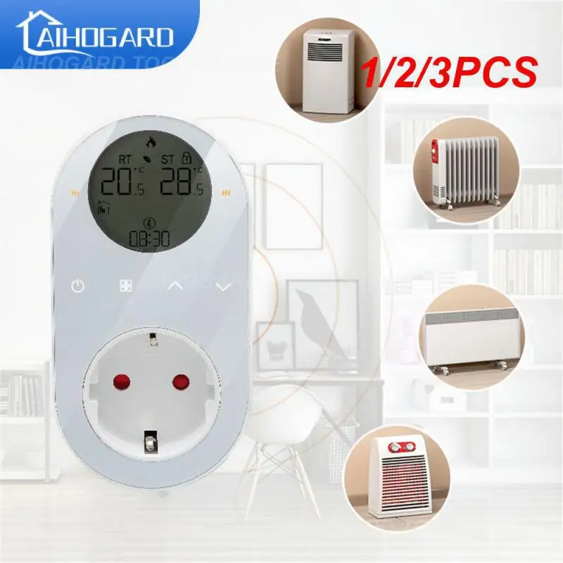 

1/2/3PCS WiFi Digital Thermostat Outlet Plug Smartlife App Control Socket Temperature Controller with Touch Button