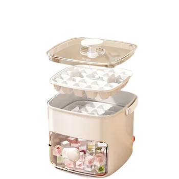 48-compartment Easy Salad Utensils-top Ice Cube Machine - Large Capacity Double-layer Design, Food-grade Plastic Freezer Storage 6
