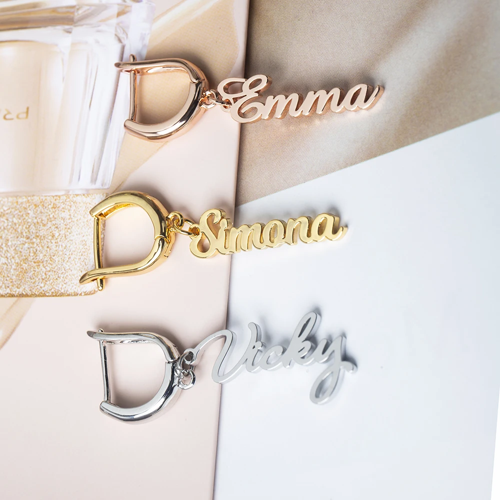 

Customize Name Earrings for Women Stainless Steel Personalize Letters Drop Earrings Girls Charm Temperament Party Jewelry