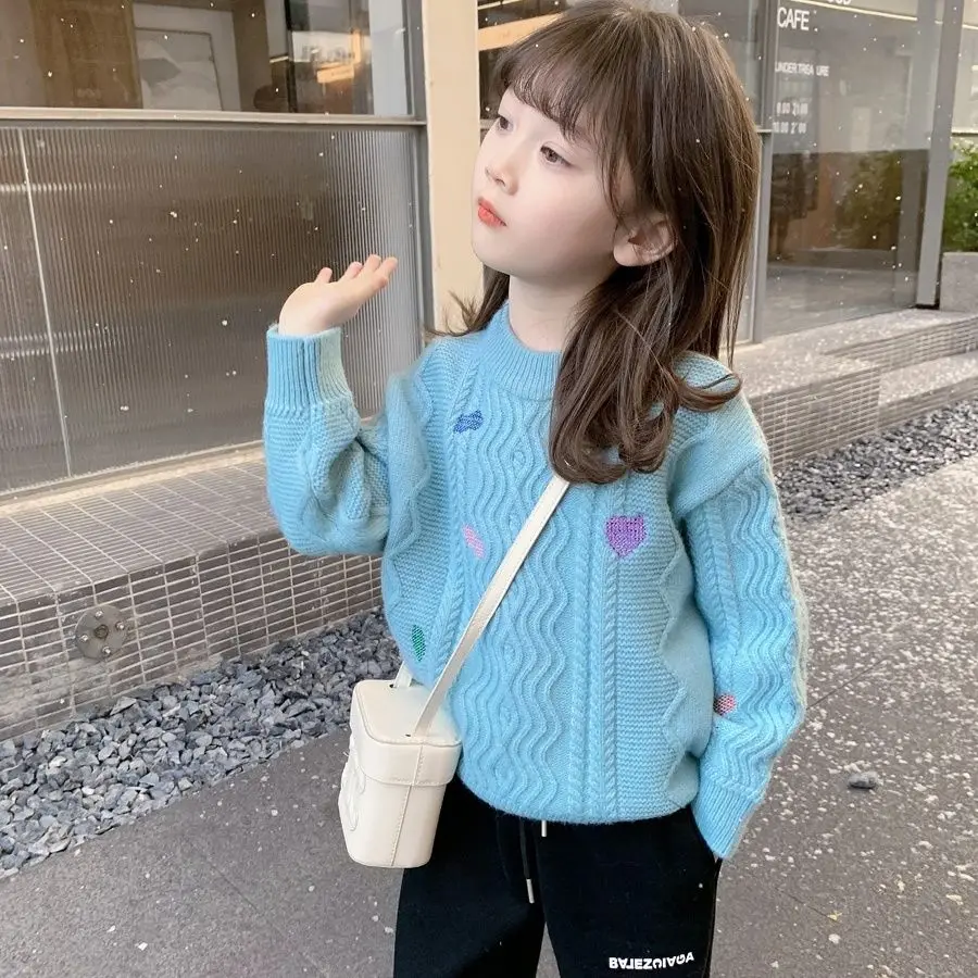 

Kids Baby Boys Girls Long Sleeve Round Neck Knitted Sweaters Autumn and Winter Baby Boys Girls Knit Children's Sweaters H12