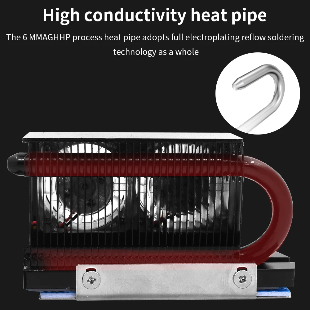 TISHRIC RGB M.2 Hard Disk Heat Dissipation Radiator Sink 3-pin Connector HDD Cooler High Conductivity Heat Pipe RGB Cooling Fan