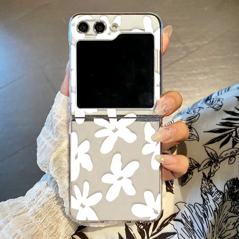 Floral Plants Pattern Clear Folding Phone Case Cover