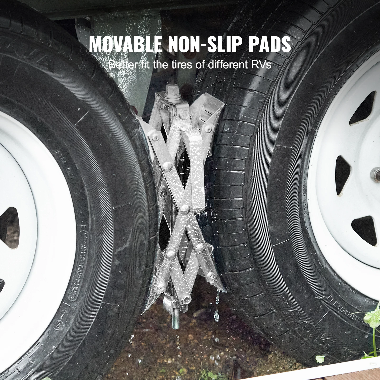 VEVOR Camper Wheel Chock Stabilizer, X-shaped RV Stabilizer Wheel Chock Fit for 1.5" to 10" Tire Space 2 Sets of Chocks
