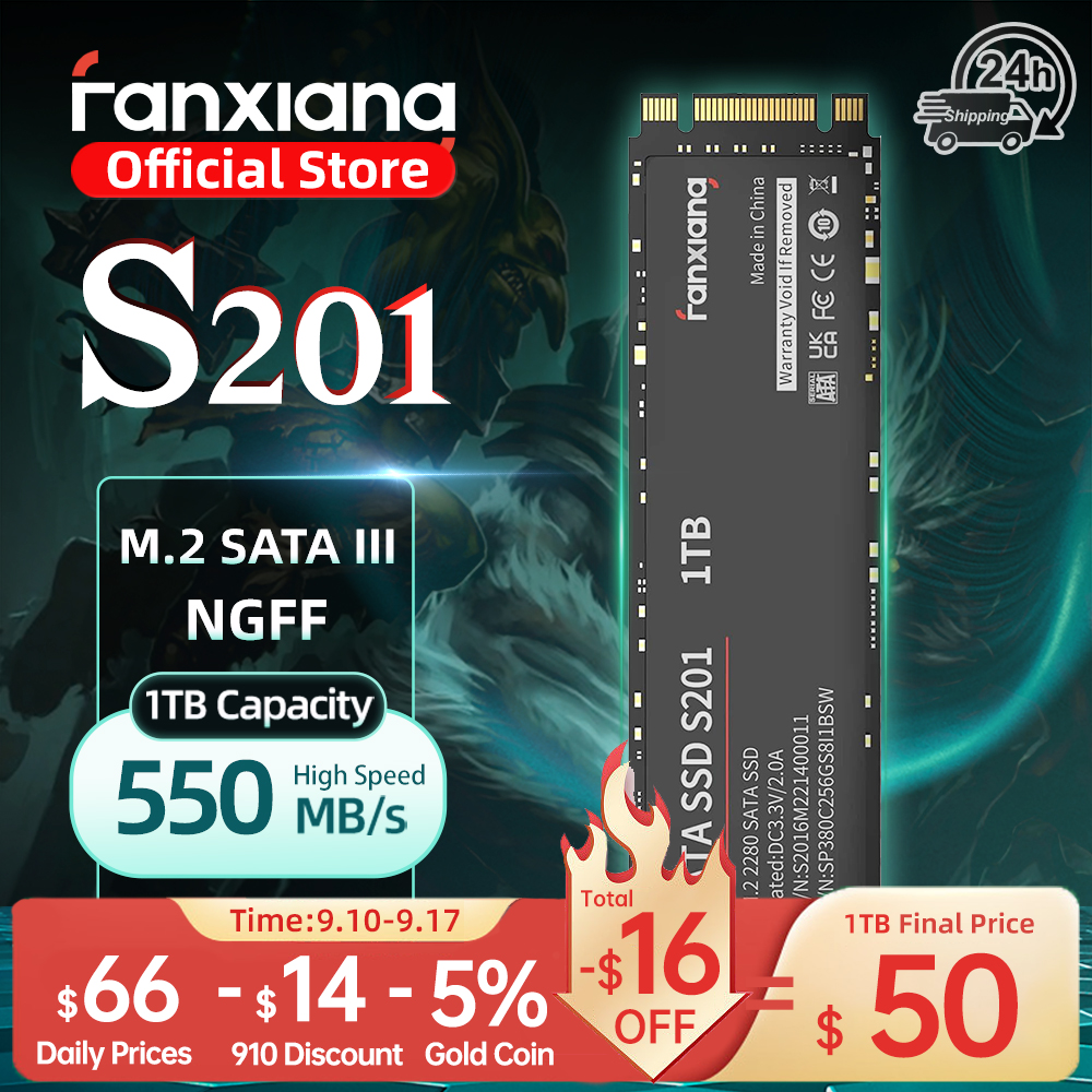 Fanxiang S201 550MB/s M.2 SATA SSD 1TB 512GB 256GB M2 SATAIII NGFF TLC Hard Disk Internal Solid State Drive For Desktop Laptops
