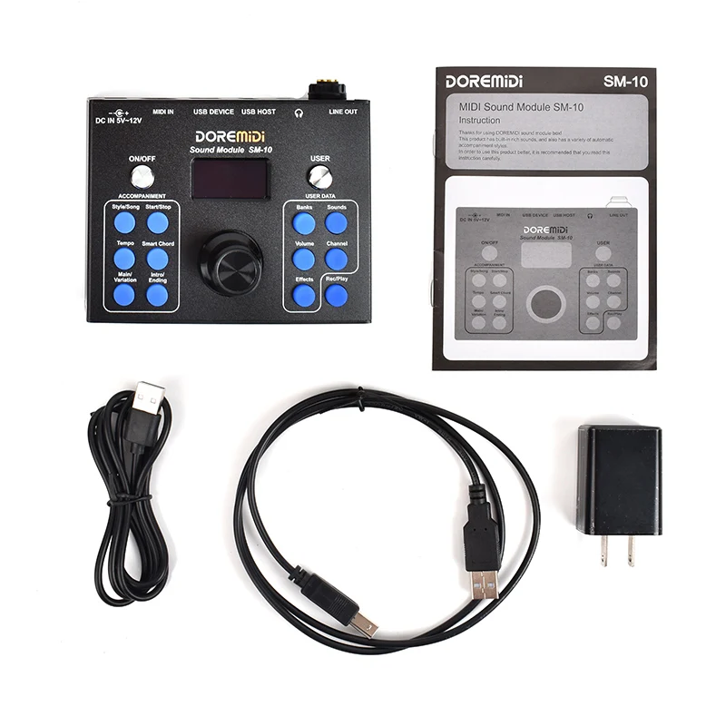DOREMiDi MIDI Sound Module & Auto Accompaniment (SM-10) Multifunctional Accompaniment Sound Source Box audio interface