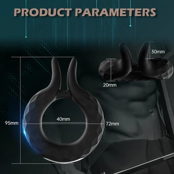 HESEKS Penis Cock Ring Vibrator Delay Ejaculation Sex Toys for Men Couple Clitoris Stimulation Couple Sex Toy 6