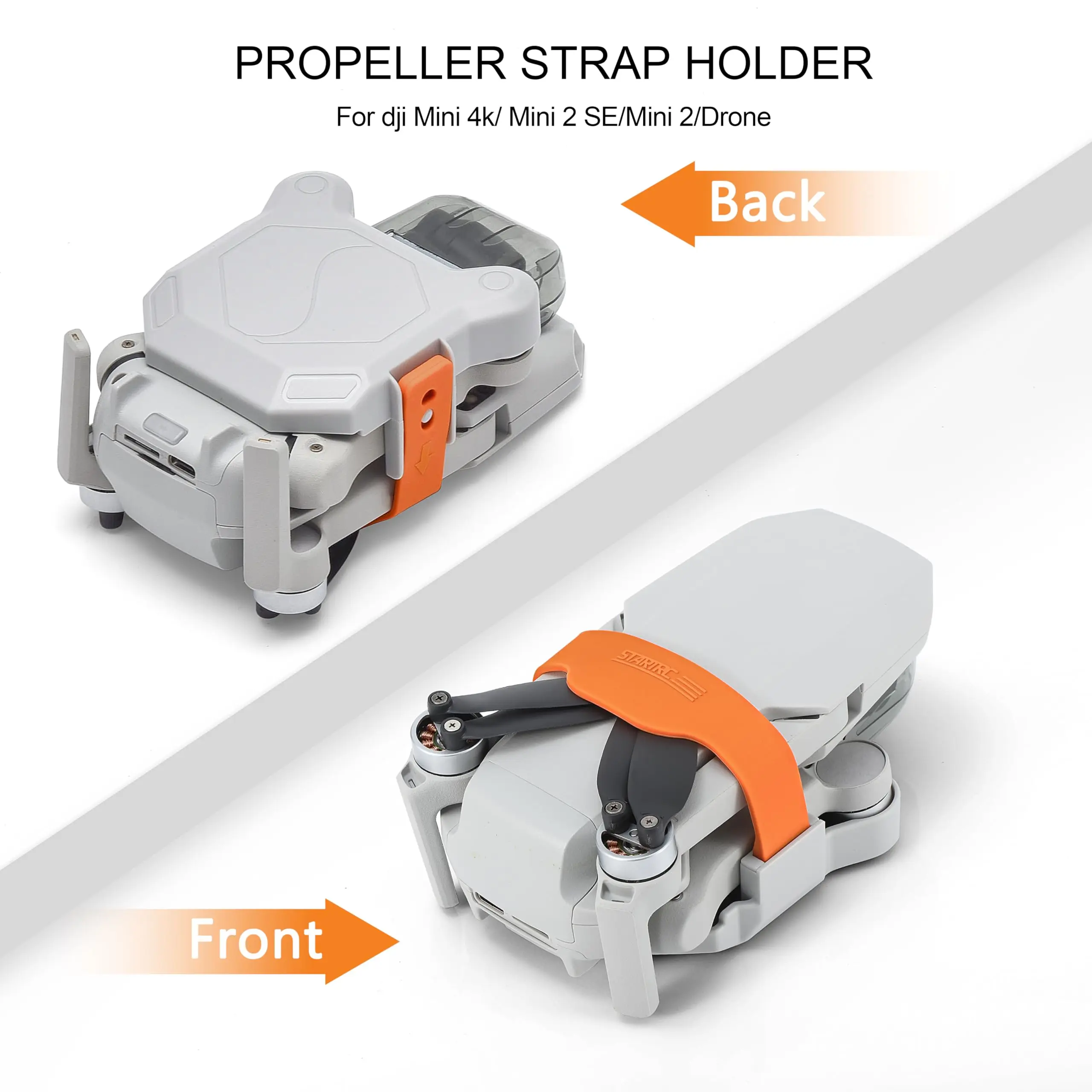 Sangle de fixation d'hélice STARTRC pour DJI Mini 4K, Mini 2 SE et Mini 2 enroulée, prête à être utilisée pour protéger les hélices.