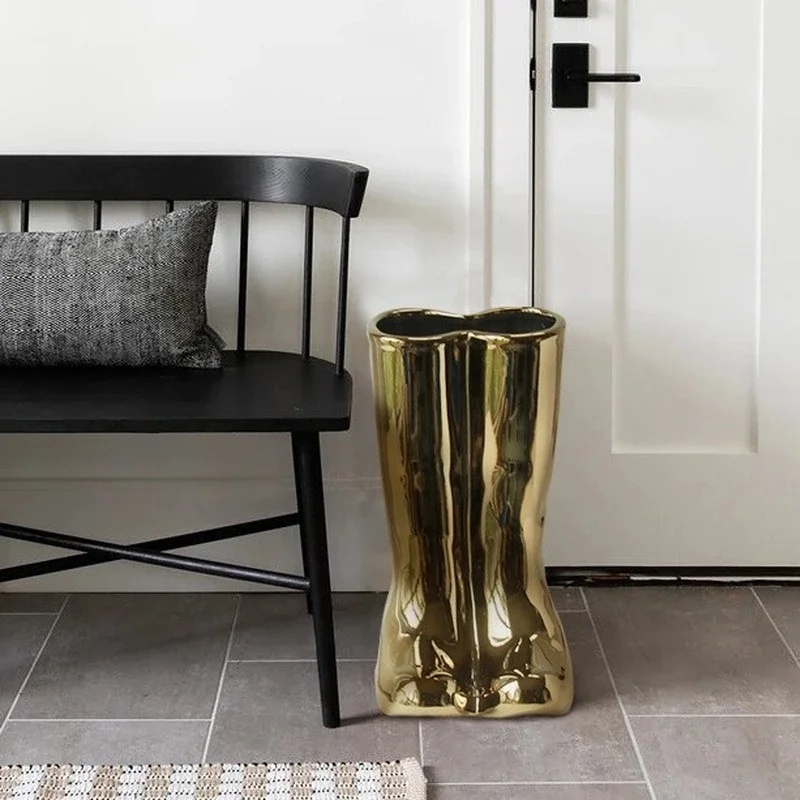 Rain boots umbrella stand Light luxury rain boots shape umbrella bucket