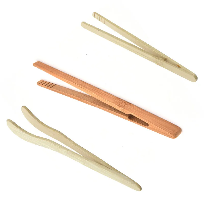 3 Sizes Wooden Tea Tweezer Bacon Clip Tongs Bamboo Kitchen Salad Food Toast