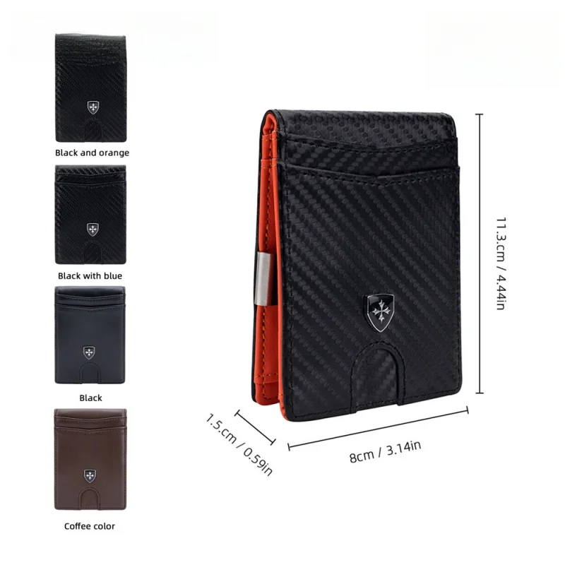 Men wallet PU leather casual multi slot card clip card holder men purse short male fold wallets RFID card bag