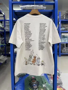 T-shirt SAINT Bianche a Maniche Corte, Novità per Uomo e Donna, Oversize in Cotone con Collo Tondo