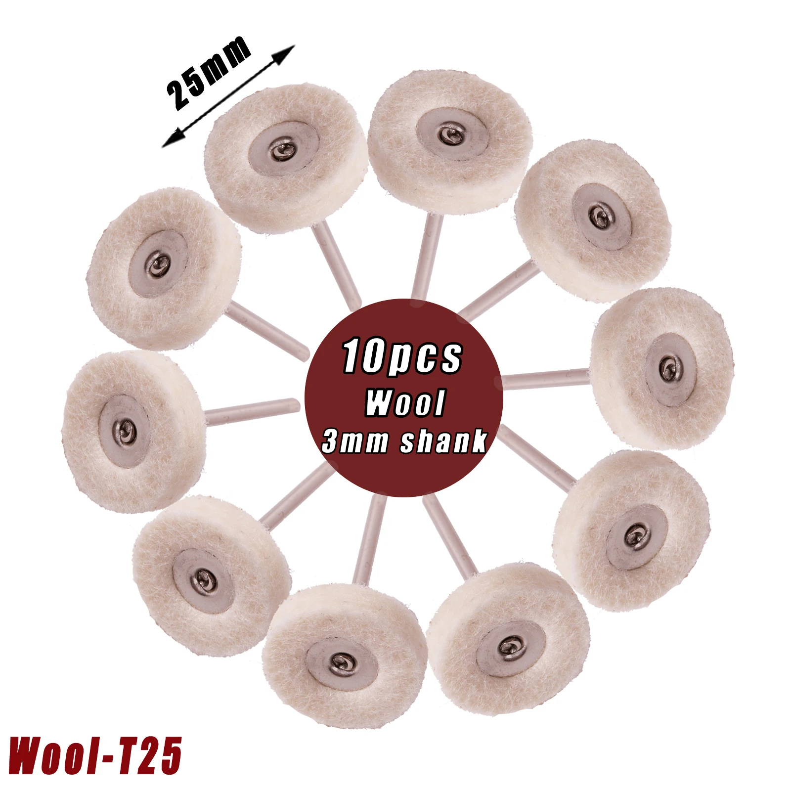 Polishing Buffing Wheel For Dreel Rotary Tool Accessories, Wool Felt - View #4