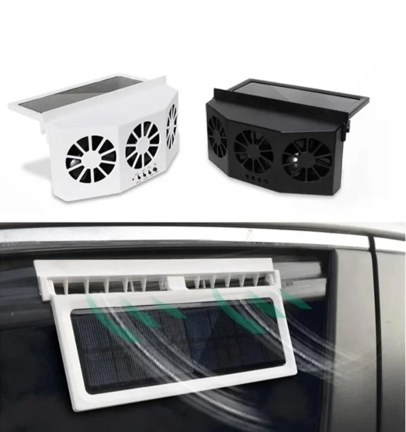 Electric Fan Solar Powered Car Cooler Window Radiator Exhaust Fan Auto Air Vent Radiator Fan Ventilation Cooling System for Car