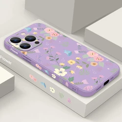 Romantic Garden Leaves Pattern Shockproof Soft Silicone Phone Case Cover - iPhone Air (A429 (Purple ))