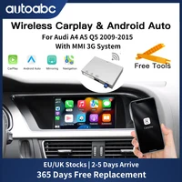 Module sans fil Carplay Android Auto pour 2009-2015 Audi A4 B8 A5 Q5 avec MMI 3G,Interface AirPlay Mirror Link Bluetooth Support Camera Multimedia Player 1