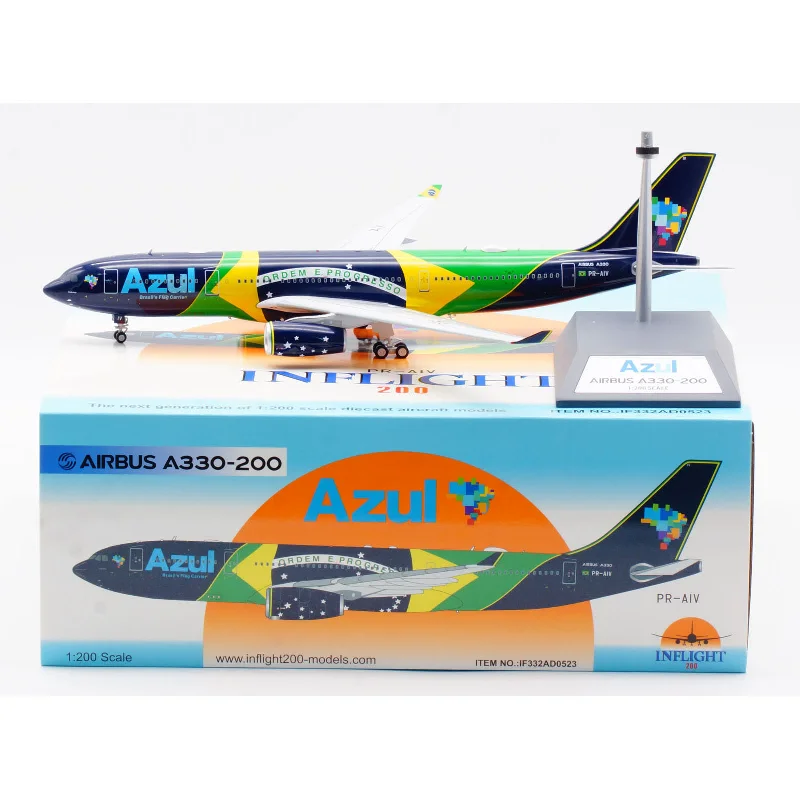 

1:200 Scale Model Plane INFLIGHT Azul Airlines A330-200 Diecast Alloy Aircraft Jet PR-AIV Gifts Decoration Display Toys Fans