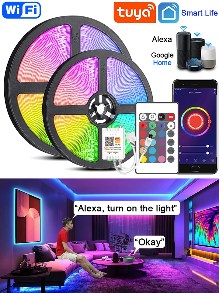 Tira LED de Bluetooth, WINSUNY Luces de Tira LED Controlada por Smartp –  BOOSTBOXBE
