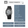 SKMEI 2094 Women Stopwatch Lady Wristwatch 50M Waterproof Shockproof reloj mujer Back Light Display Countdown Digital Watches 6