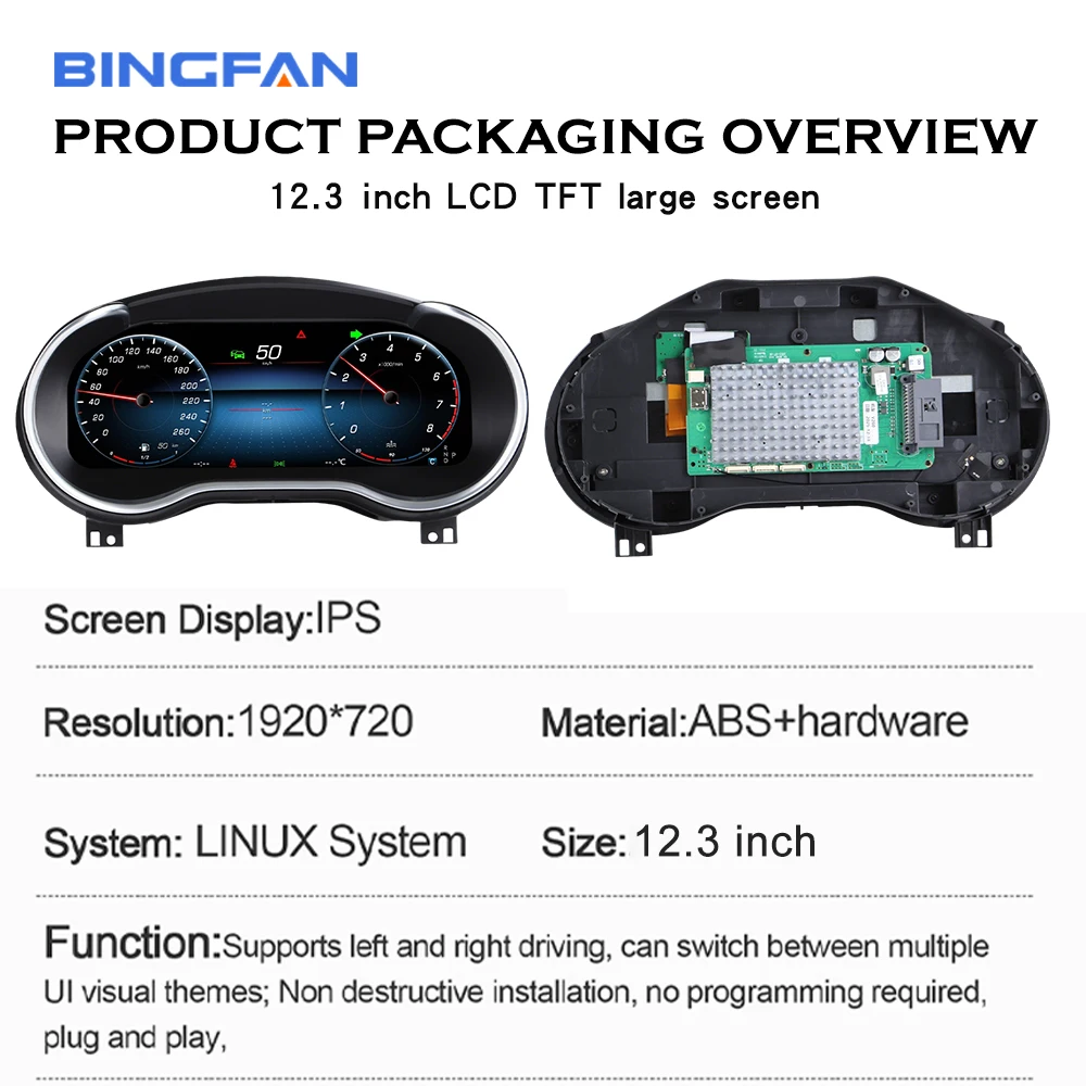 Panel de Instrumentos Digital LCD de 12.3'' con Carplay y Android Auto para Mercedes-Benz Clase V W447 2016-2023 6