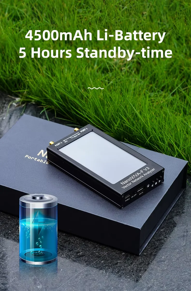 Nanovna F V3 1MHz-6GHz Portable Vector Network Analyzer VNA for MF/HF/VHF/UHF/SHF Antenna,Built-in 4500mAh Battery,4.3in Screen 6