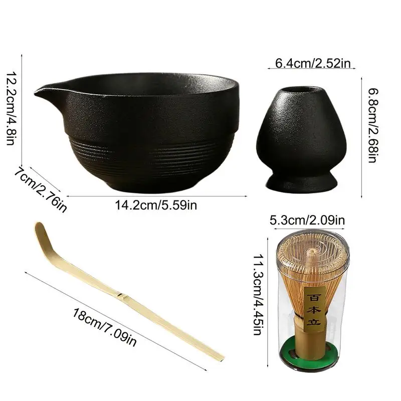 Traditional Matcha Tea Sets For Tea Lovers Birthday Gifts Japanese Matcha Whisk Ceramic Bowl With Spout Tea-making Tools