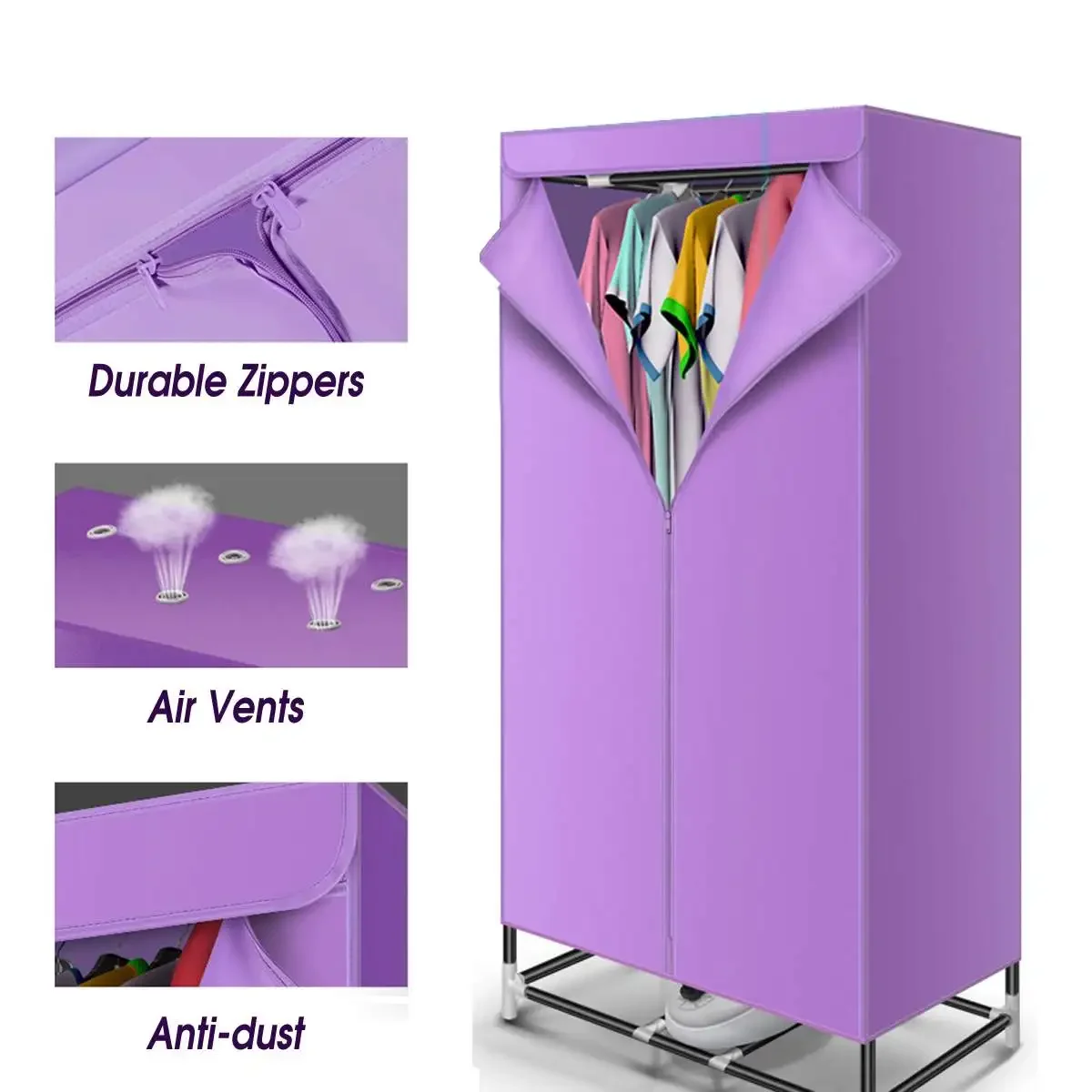 900W foldable electric clothes dryer, portable warm air dryer, fast heating laundry hanger, shoe dryer 2