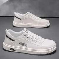 Spring 2025 Men's Waterproof Korean Style Soft Bottom Lightweight Slip-On Shock Absorption Board Shoes Casual Leather Shoes