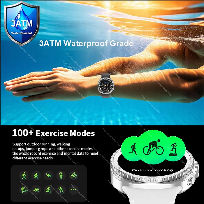 2025 ���ο� ����Ʈ �ð� 8 Ŭ���� 46mm ��Ʈ�� HD ȭ�� ChatGPT GPS NFC ��ħ�� �ð� �������� ��ȭ ��� Smartwatch ���� ����