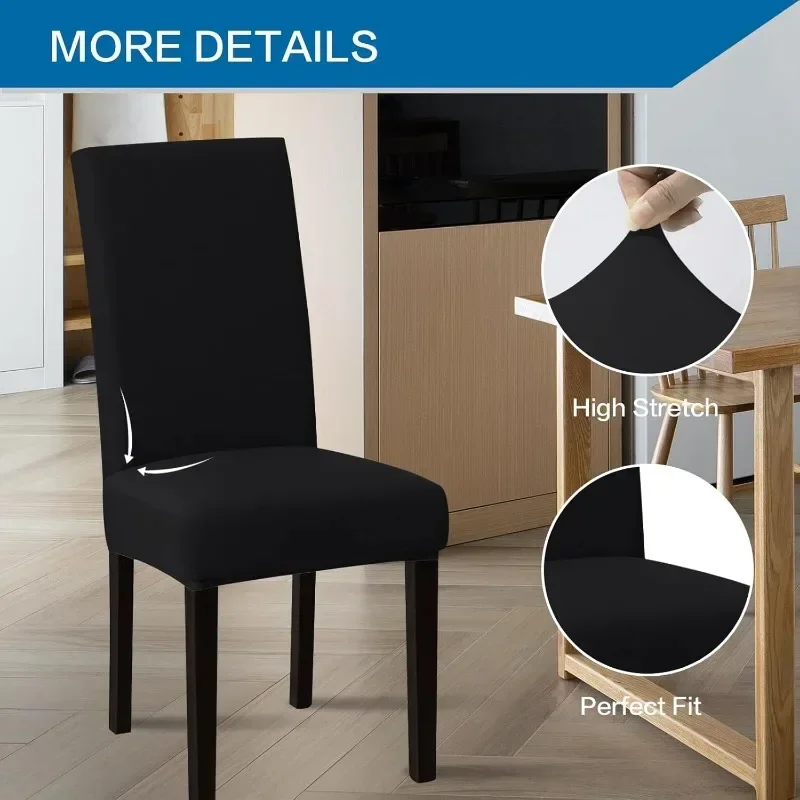 1/2/3/4/5/6pcs Silk Chair Cover Dining Room Seat Restaurant Weddings Banquet Hotel Elastic Flexible Stretch Spandex Chair Cover 4