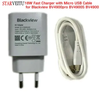 Fast Charger for Blackview BV4900 Pro BV4900S 18W EU Travel Plug Power Adapter USB Micro Cable Mobile Phone Accessories