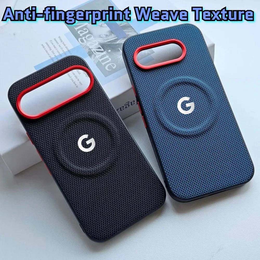 Luxury PU Weave Leather Texture Magnetic Phone Case - Shockproof, Wireless Charging Compatible, Protective Cover