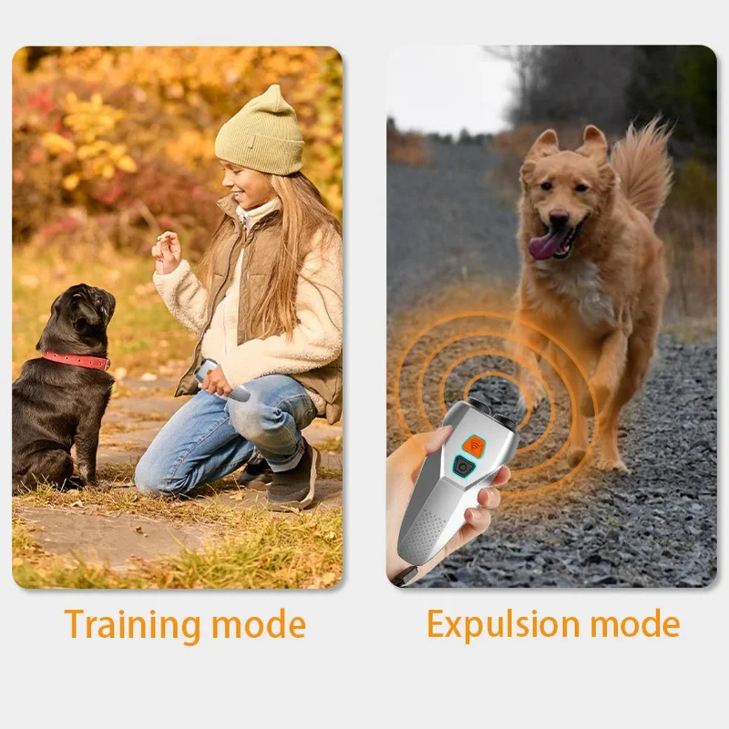 Ultrasound Dog Repeller Anti Barking Stop Bad Behaviors Pet Training Device Rechargeable Dog Repellents with Flash Light
