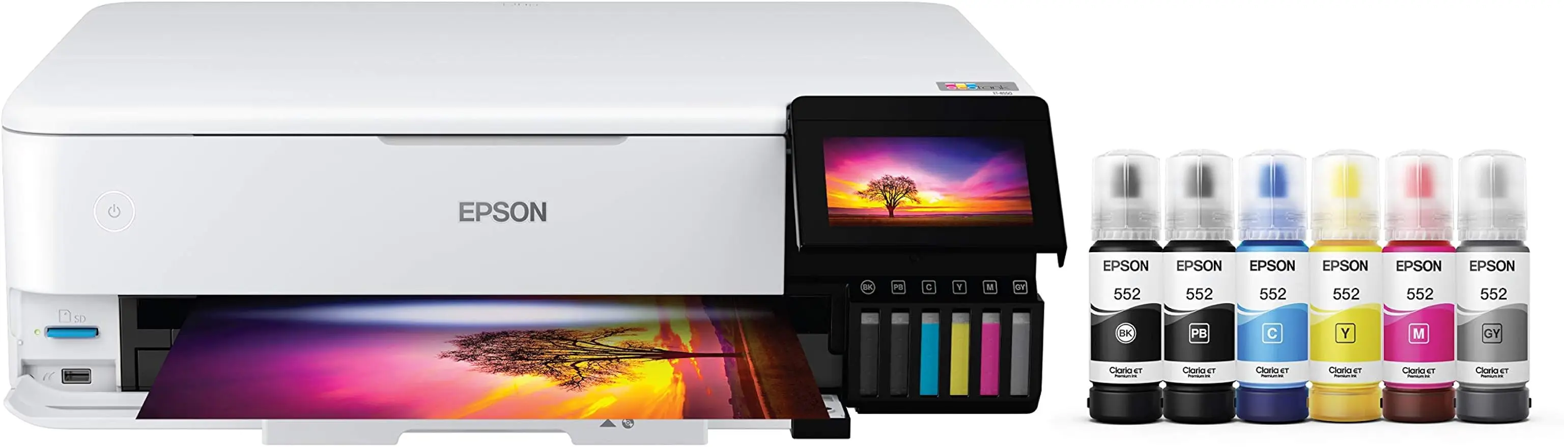 

EcoTank Photo ET-8550 Wireless Wide-Format All-in-One Supertank Printer with Scanner,Ethernet and 4.3-inch Color Touchscreen