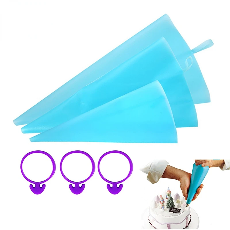 6pcs Pastry Bags Reusable Piping Silicone Icing/Frosting Diy Professional Cake Decorating Tools